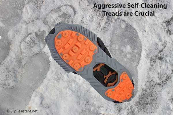 LOW-PRO Ice Cleats Aggressive Self-Cleaning Treads