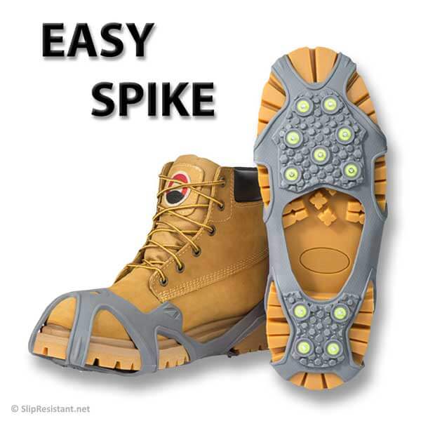 Winter Walking EASY SPIKE Ice Cleats JD350 on winter boots.