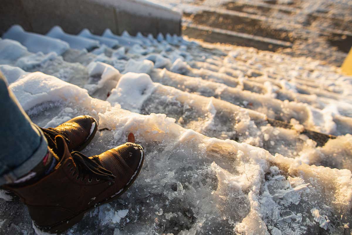 Safety on icy steps requires the best possible ice cleats.